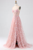 Load image into Gallery viewer, Blush Spaghetti Straps Corset Prom Dress with Appliques