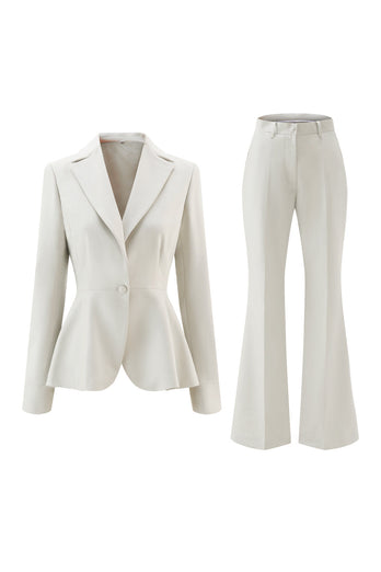 2 Piece Grey Green One Button Notched Lapel Women Prom Suits