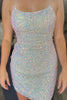 Load image into Gallery viewer, Sparkly Light Pink Spaghetti Straps Tight Homecoming Dress with Sequins