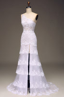 Load image into Gallery viewer, Glitter Dark Navy Tulle Long Corset Prom Dress With Appliques