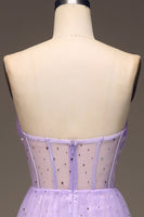 Load image into Gallery viewer, Sparkly Purple A Line Long Corset Sequined Prom Dress