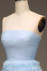 Load image into Gallery viewer, Light Blue A Line Long Tiered Prom Dress
