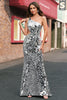 Load image into Gallery viewer, Silver Mirror Sequins One Shoulder Prom Dress with Hollow-out