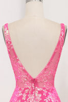Load image into Gallery viewer, Glitter Fuchsia Mermaid Long Prom Dress With Sequined Appliques