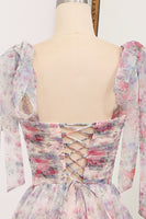 Load image into Gallery viewer, Floral Print A Line Tulle Long Prom Dress