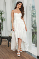 Load image into Gallery viewer, Simple White Asymmetrical Engagement Party Dress