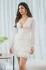 Load image into Gallery viewer, White A-Line Short Tiered Graduation Dress