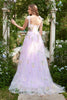 Load image into Gallery viewer, Lavender A Line Spaghetti Straps Long Corset Prom Dress With Embroidery