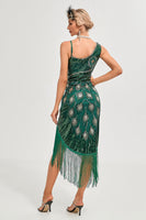 Load image into Gallery viewer, Champagne Spaghetti Straps Gatsby Fringed 1920s Flapper Dress
