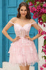 Load image into Gallery viewer, Sparkly Black Sweetheart A-Line Lace Tiered Short Homecoming Dress