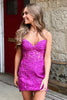 Load image into Gallery viewer, Sheath Sweetheart Royal Blue Corset Short Homecoming Dress with Appliques