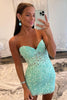 Load image into Gallery viewer, Sheath Sweetheart Royal Blue Corset Short Homecoming Dress with Appliques