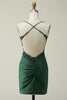Load image into Gallery viewer, Bodycon Spaghetti Straps Dark Green Short Homecoming Dress with Appliques