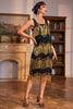 Load image into Gallery viewer, Golden Round Neck Roaring 20s Gatsby Fringed Flapper Dress with Sequins