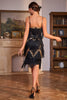 Load image into Gallery viewer, Champange Spaghetti Straps Sequins 1920s Dress with Fringes