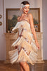 Load image into Gallery viewer, Champange Spaghetti Straps Sequins 1920s Dress with Fringes