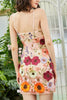 Load image into Gallery viewer, Black Spaghetti Straps Floral Printed Homecoming Dress with 3D Flowers