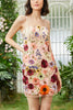Load image into Gallery viewer, Black Spaghetti Straps Floral Printed Homecoming Dress with 3D Flowers