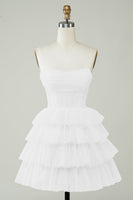 Load image into Gallery viewer, Sparkly Corset Tiered Little White Dress