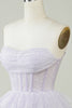 Load image into Gallery viewer, A Line Lilac Strapless Corset Homecoming Dress with Sequins