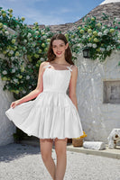 Load image into Gallery viewer, A-Line Spaghetti Straps Little White Dress