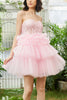 Load image into Gallery viewer, A-Line Sweetheart Blue Corset Tulle Short Homecoming Dress