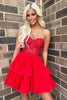 Load image into Gallery viewer, A-Line Sweetheart Pink Corset Short Homecoming Dress with Lace