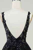 Load image into Gallery viewer, A Line Fuchsia V Neck Sequins Corset Short Homecoming Dress