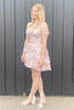 Load image into Gallery viewer, A Line Fuchsia Off the Shoulder Corset Homecoming Dress with Tiered Lace