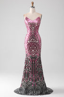 Load image into Gallery viewer, Mermaid Purple Backless Glitter Long Prom Dress With Sequined Embroidery