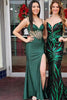 Load image into Gallery viewer, Black Mermaid Corset Prom Dress with Beading