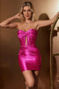 Load image into Gallery viewer, Fuchsia Sweetheart Bodycon Corset Homcoming Dress