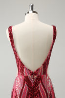 Load image into Gallery viewer, Fuchsia Bodycon V-Neck Short Homecoming Dress with Sequins