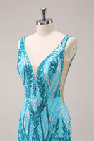 Load image into Gallery viewer, Dark Purple V-Neck Bodycon Short Homecoming Dress with Sequins