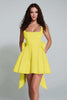 Load image into Gallery viewer, Plum A Line Square Neck Short Homecoming Dress with Bow