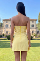 Load image into Gallery viewer, Hot Pink Floral Strapless Short Homecoming Dress