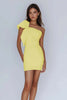 Load image into Gallery viewer, White Sheath Satin One Shoulder Graduation Dress with Bow