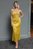 Load image into Gallery viewer, Dark Navy Satin Sweetheart Cut Out Sheath Long Formal Dress
