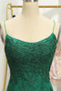 Load image into Gallery viewer, Orange Spaghetti Straps Beaded Homecoming Dress with Lace