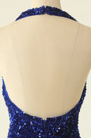 Load image into Gallery viewer, Sparkly Green Halter Bodycon Homecoming Dress with Sequins