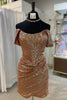 Load image into Gallery viewer, Fuchsia Off the Shoulder Tight Homecoming Dress with Sequins