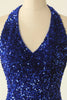 Load image into Gallery viewer, Sparkly Green Halter Bodycon Homecoming Dress with Sequins