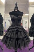 Load image into Gallery viewer, A-Line Sweetheart Pink Corset Short Homecoming Dress with Lace