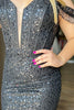 Load image into Gallery viewer, Sparkly Black Off The Shoulder Tight Homecoming Dress with Sequins