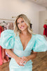 Load image into Gallery viewer, Sparkly Red Bodycon Beaded Homecoming Dress with Puff Sleeves