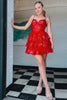 Load image into Gallery viewer, Pink Sparkly Spaghetti Straps Sequins Short Homecoming Dress