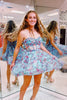 Load image into Gallery viewer, A-Line Lilac Sweetheart Floral Printed Homecoming Dress