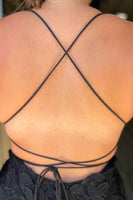 Load image into Gallery viewer, Sky Blue Spaghetti Straps Beaded Homecoming Dress with Lace