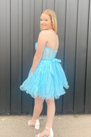 Load image into Gallery viewer, Fuchsia A-Line Sweetheart Tulle Corset Homecoming Dress