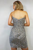 Load image into Gallery viewer, Sparkly Silver Sweetheart Bodycon Homecoming Dress with Sequins